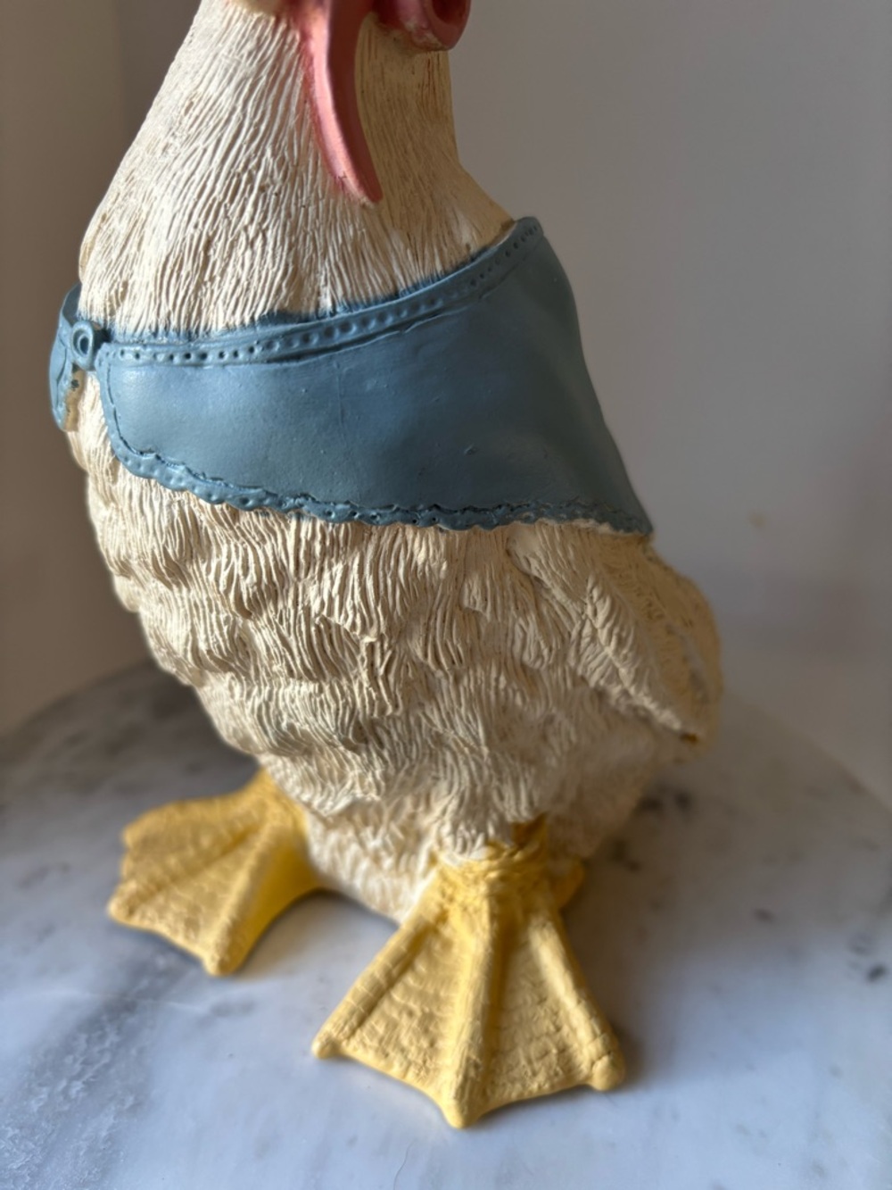 Vintage Scioto 1987 Quaker Duck Ceramic Bisque 8.5 Inches Blue Bonnet Pink Scarf - Picture 3 of 11
